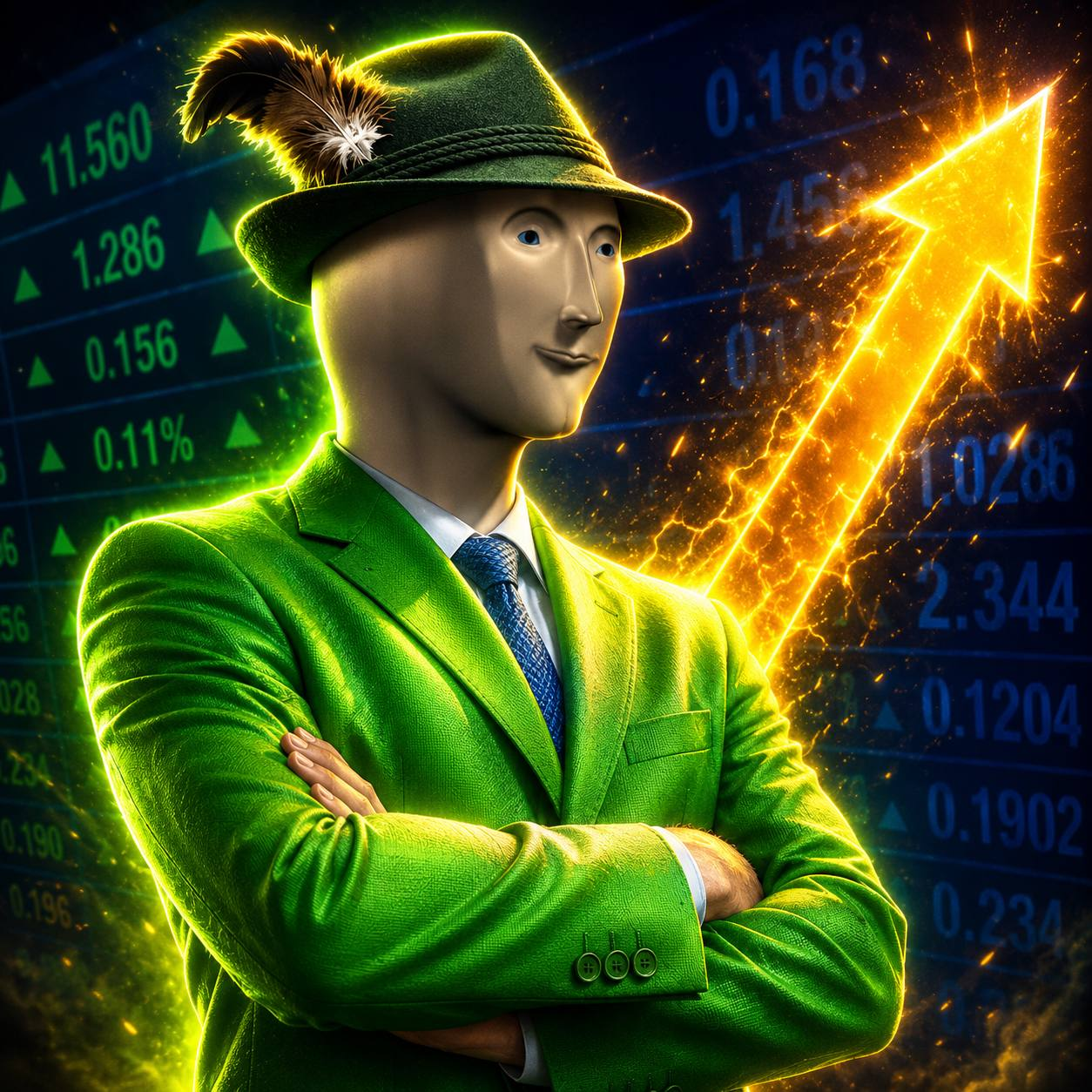 STONKS meme man in green suit